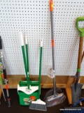 CLEANING LOT; INCLUDES A LIBMAN BROOM AND DUSTPAN COMBO AND A HDX BROOM AND DUSTPAN COMBO.