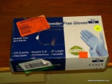 BOX OF LATEX GLOVES; SIZE M. HAS BEEN OPENED. GLOVE COUNT IS UNKNOWN.