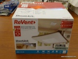REVENT EASY INSTALL BATH FAN; IS IN THE ORIGINAL BOX AND WHITE IN COLOR. MODEL RVL110-D.