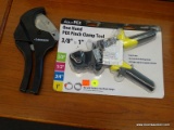 2 PIECE LOT; INCLUDES A HUSKY 2 IN. RATCHETING PVC CUTTER AND AN APOLLO PEX ONE HAND PEX PINCH CLAMP