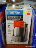 EVERBILT UTILITY PUMP; AUTOMATIC SHUTOFF UTILITY PUMP WITH 1/3 HP AND CAN PUMP UP TO 27 GALLONS PER