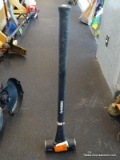 HUSKY SLEDGE HAMMER; 16LB SLEDGE HAMMER IN BLACK WITH A RUBBER COATED HANDLE.