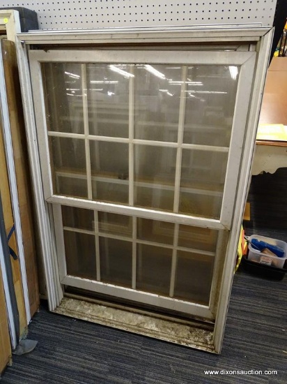 WINDOW; DOUBLE PANED CASED WINDOW IN WHITE. MEASURES 38 IN X 5 IN X 55.5 IN