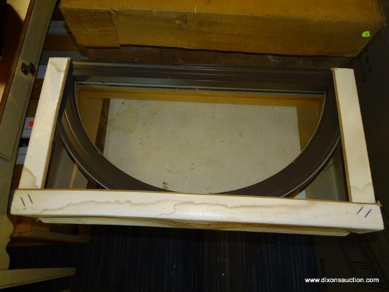 PELLA ARCH WINDOW - BLACK IN COLOR. MEASURES APPROX. 28-1/2"L X 14-1/2"H. SOLD AS IS, WHERE IS, WITH