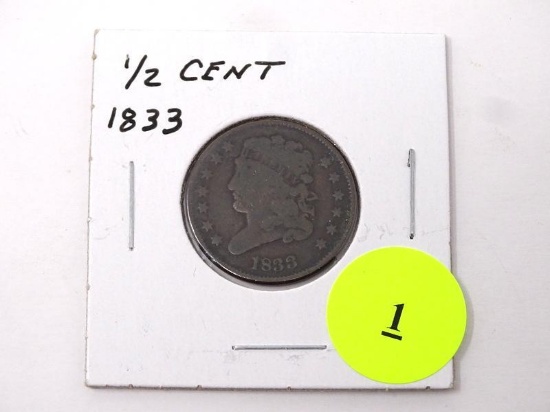 1833 HALF CENT.