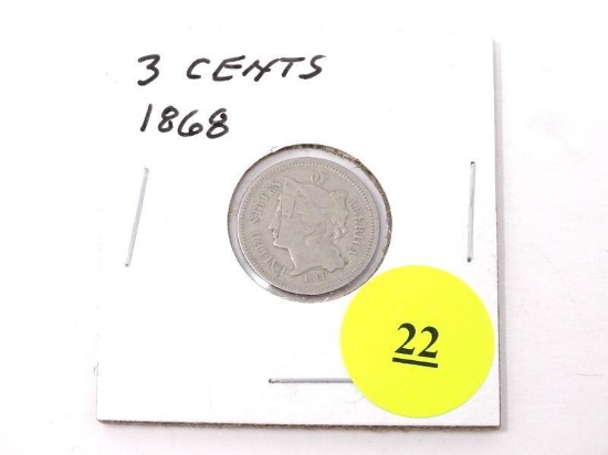 1868 THREE CENTS.