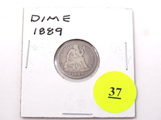 1889 SEATED LIBERTY DIME.