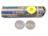 ROLL OF (40) BUFFALO NICKELS - NO DATES.