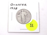 1928 STANDING LIBERTY QUARTER.