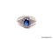 .925 LADIES STERLING SILVER 1 3/4 CARAT SAPPHIRE RING. SIZE 8.