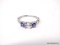 .925 STERLING SILVER LADIES 1/2 CT GEMSTONE RING. SIZE 8.