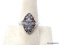 .925 STERLING SILVER LADIES 1/2CT FILIGREE RING. SIZE 8.
