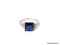 .925 STERLING SILVER LADIES 1 1/2 CT SAPPHIRE LADIES RING. SIZE 7.