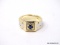 .925 STERLING SILVER MEN'S 1/3 CT SAPPHIRE RING. SIZE 10.