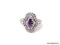 .925 STERLING SILVER LADIES FILIGREE 1/2 CT AMETHYST RING. SIZE 8.