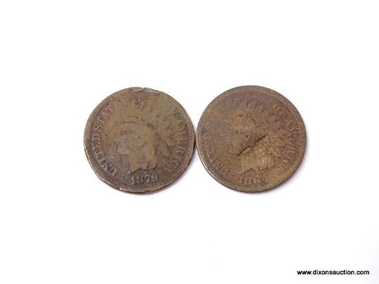 1864, 1879 INDIAN CENTS.