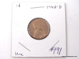 1942-D GEM BU LINCOLN CENT.