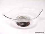 STERLING SILVER AND GLASS CANDY DISH.