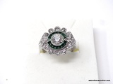 .925 STERLING SILVER LADIES 2 1/2 CT GEMSTONE RING. SIZE 8 1/2.