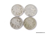 1925-D, 1936-D, 1936-S, 1937-D BUFFALO NICKELS.