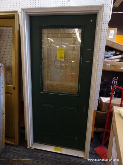 STANLEY ENTRY DOOR WITH LEADED GLASS PANE