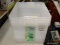(TABLE) LOT OF CLEAR PLASTIC TUBS