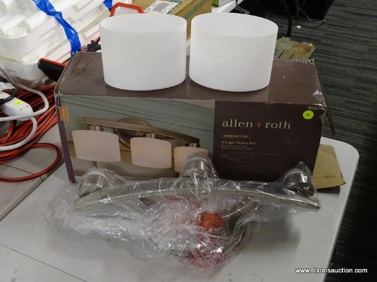 (TABLE) ALLEN & ROTH 3 LIGHT VANITY BAR