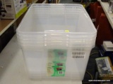 (TABLE) LOT OF CLEAR PLASTIC TUBS