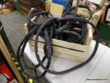 (SHELVES) WOODEN CRATE AND HOSE