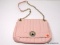 KATE SPADE LIGHT PINK LEATHER SHOULDER BAG WITH CHAIN STRAP AND GOLD TONE LATCH. MEASURES APPROX