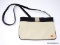 KATE SPADE BLACK AND CREAM COLORED PATEND LEATHER SHOULDER BAG. MEASURES 10.5