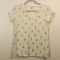 ANN TAYLOR LOFT SHORT SLEEVE TEE SHIRT GOLDEN PINEAPPLES DESIGN WOMENS MEDI