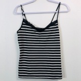 WHITE HOUSE BLACK MARKET TANK TOP WHITE/BLACK WOMENS MEDIUM