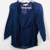 ANN TAYLOR LOFT BLOUSE DARK PURPLE WOMENS SMALL