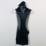 COSTUME GALLERY SLEEVELESS HOODED MESH TOP WOMENS SMALL