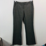 THE LIMITED DREW FIT GRAY PINSTRIPE FLAT FRONT PANTS WOMENS 6