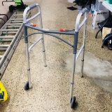 FOLDING ADJUSTABLE ALUMINUM WALKER WITH WHEELS