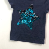 CHEROKEE SEQUIN STAR TEE SHIRT BLUE GIRLS LARGE 10-12