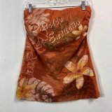DOLLED UP STRAPLESS TOP ORANGE WOMENS LARGE