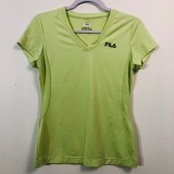 FILA SPORTS TEE SHIRT YELLOW WOMENS SMALL