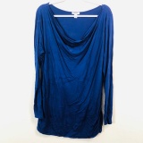 OLD NAVY SWOOP NECK LONG SLEEVE TOP BLUE WOMENS XL