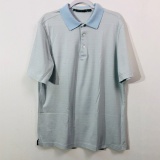 BOBBY JONES GOLF POLO SHIRT LIGHT BLUE WITH STRIPES MENS LARGE