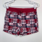 FADED GLORY SHORTS RED PLAID SIZE L 10/12