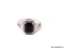 .925 STERLING SILVER LADIES 3 CT BLACK SAPPHIRE RING. SIZE 8.