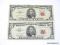 (2) U.S. 5 DOLLAR RED SEAL STAR NOTES.