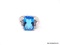 .925 STERLING SILVER LADIES 6CT SWISS BLUE TOPAZ RING. SIZE 8.