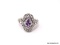 .925 STERLING SILVER LADIES 3/4 CT AMETHYST FILIGREE RING. SIZE 8.
