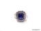 .925 STERLING SILVER LADIES 4 CT BLUE SAPPHIRE RING. SIZE 8.