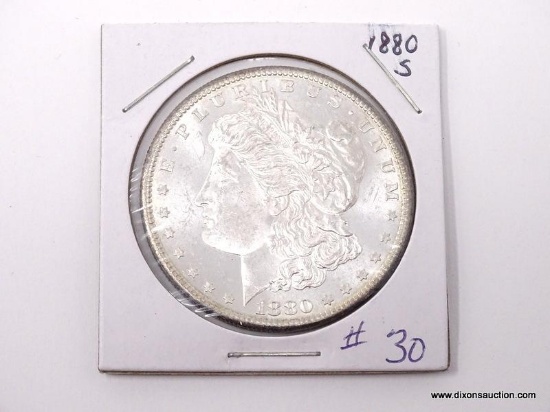 1880-S GEM UNCIRCULATED MORGAN SILVER DOLLAR