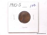 1910-S LINCOLN CENT-KEY DATE.